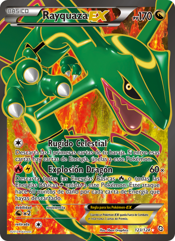 Rayquaza-EX 123 — Dragons Exalted (Spanish Pokémon TCG card)