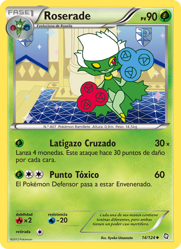 Roserade 14 — Dragons Exalted (Spanish Pokémon TCG card)