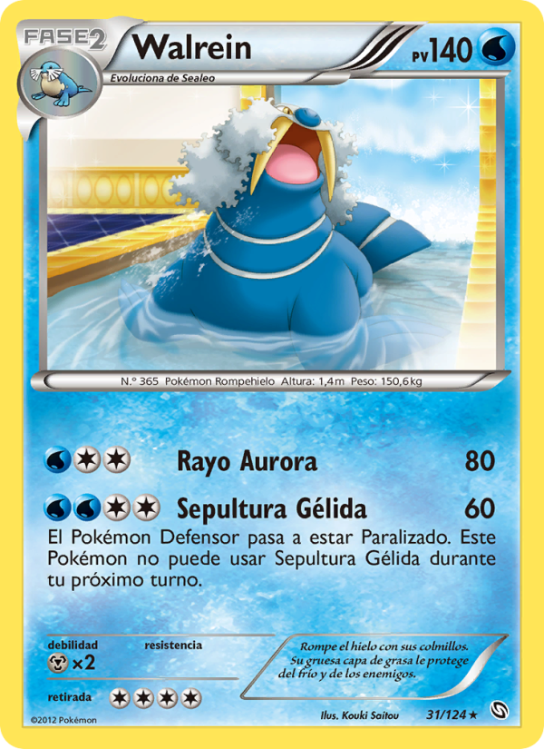 Walrein 31 — Dragons Exalted (Spanish Pokémon TCG card)