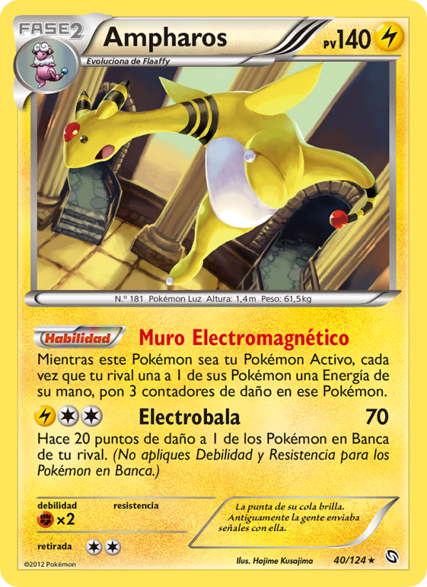 Ampharos 40 — Dragons Exalted (Spanish Pokémon TCG card)