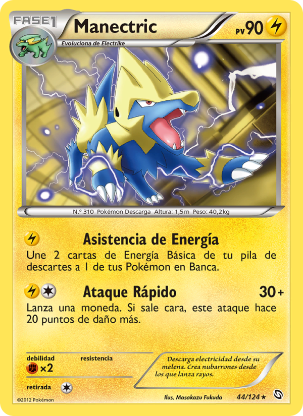 Manectric 44 — Dragons Exalted (Spanish Pokémon TCG card)