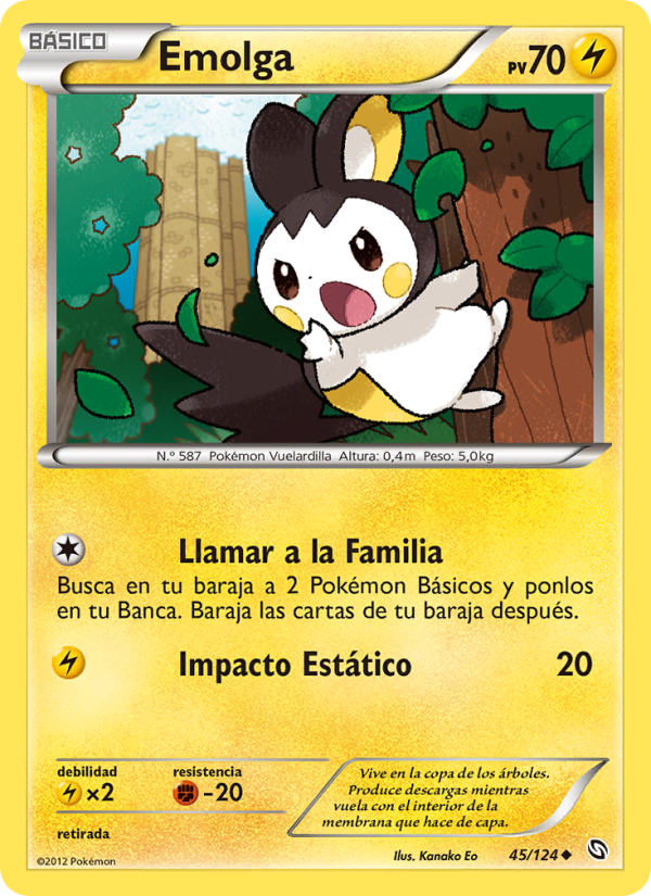 Emolga 45 — Dragons Exalted (Spanish Pokémon TCG card)