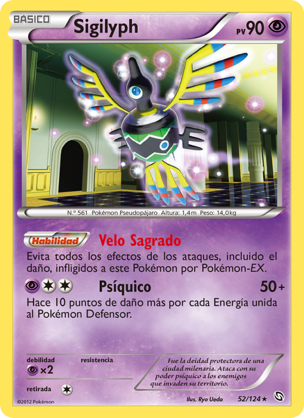 Sigilyph 52 — Dragons Exalted (Spanish Pokémon TCG card)
