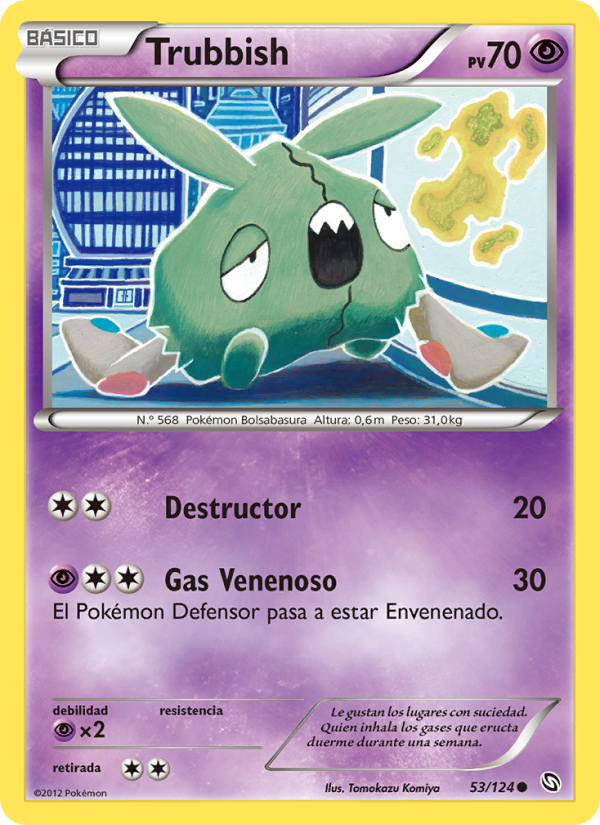 Trubbish 53 — Dragons Exalted (Spanish Pokémon TCG card)