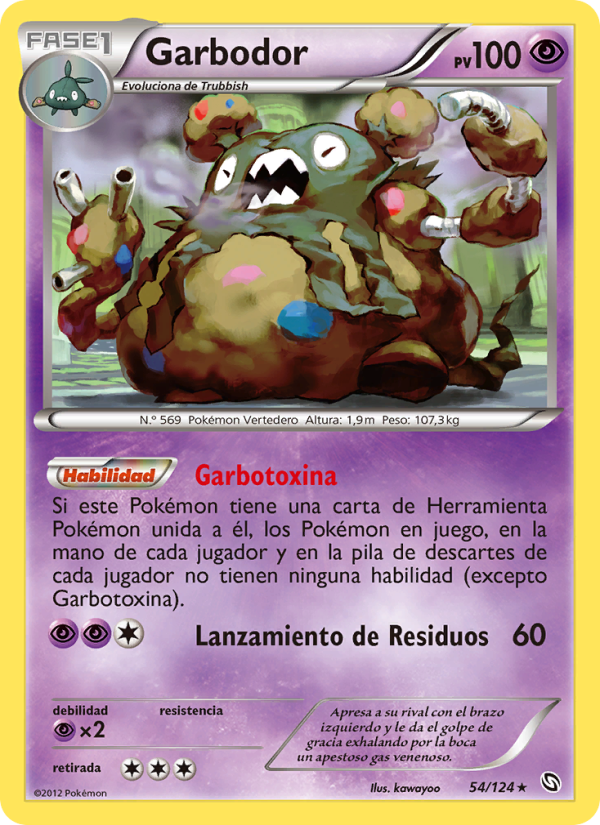 Garbodor 54 — Dragons Exalted (Spanish Pokémon TCG card)