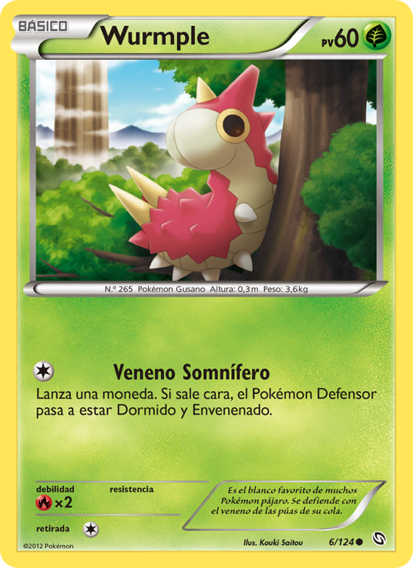 Wurmple 6 — Dragons Exalted (Spanish Pokémon TCG card)