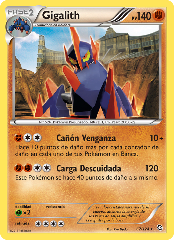 Gigalith 67 — Dragons Exalted (Spanish Pokémon TCG card)