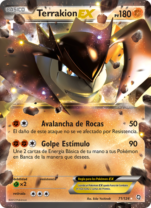 Terrakion-EX 71 — Dragons Exalted (Spanish Pokémon TCG card)