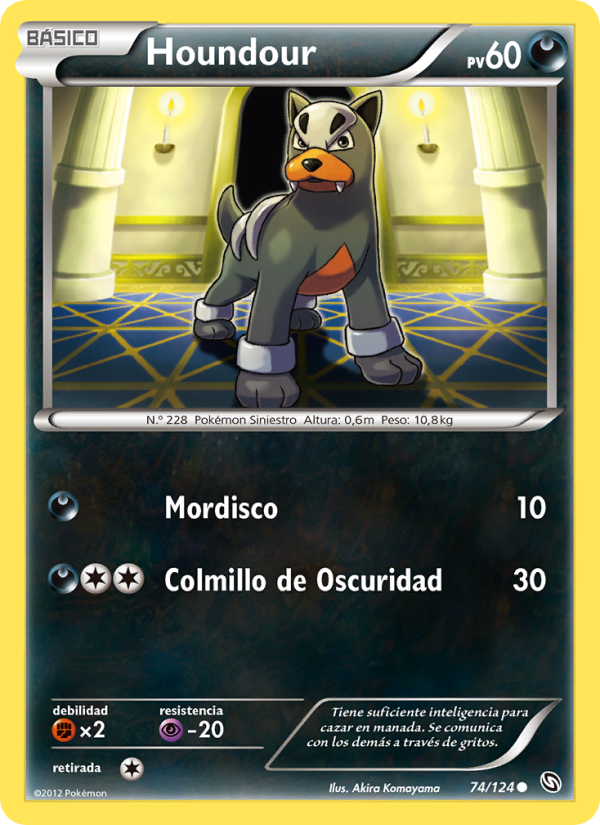 Houndour 74 — Dragons Exalted (Spanish Pokémon TCG card)