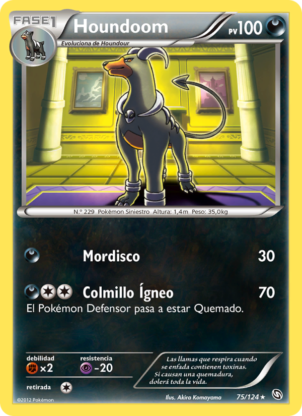 Houndoom 75 — Dragons Exalted (Spanish Pokémon TCG card)