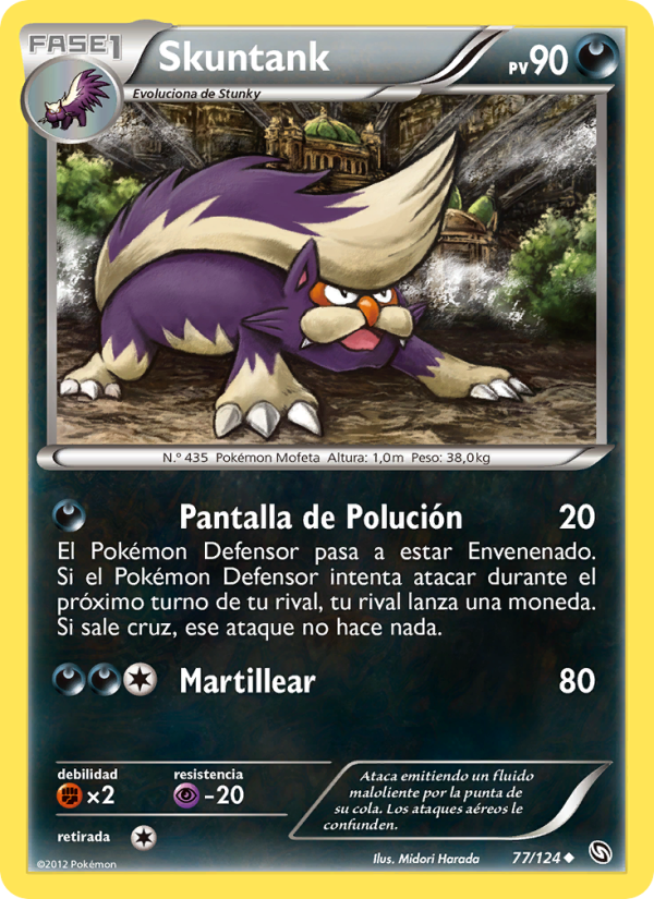 Skuntank 77 — Dragons Exalted (Spanish Pokémon TCG card)