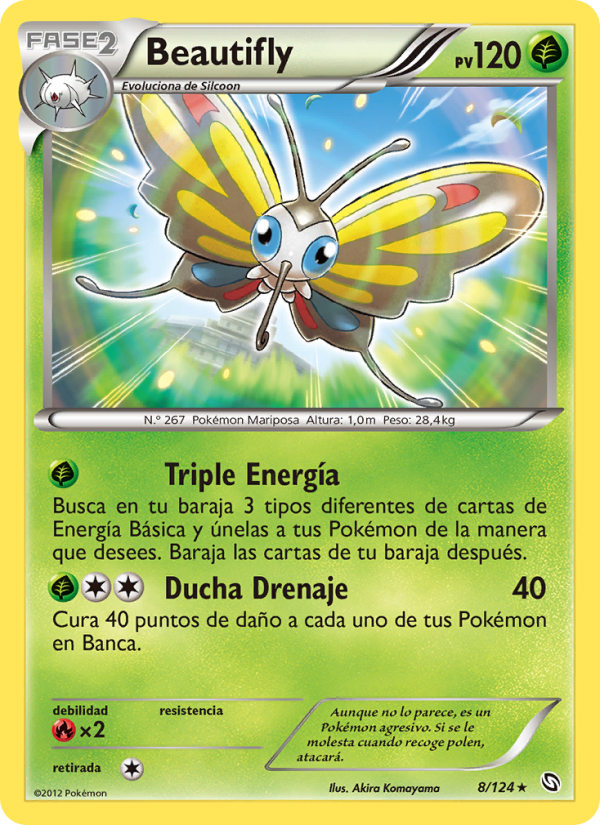 Beautifly 8 — Dragons Exalted (Spanish Pokémon TCG card)