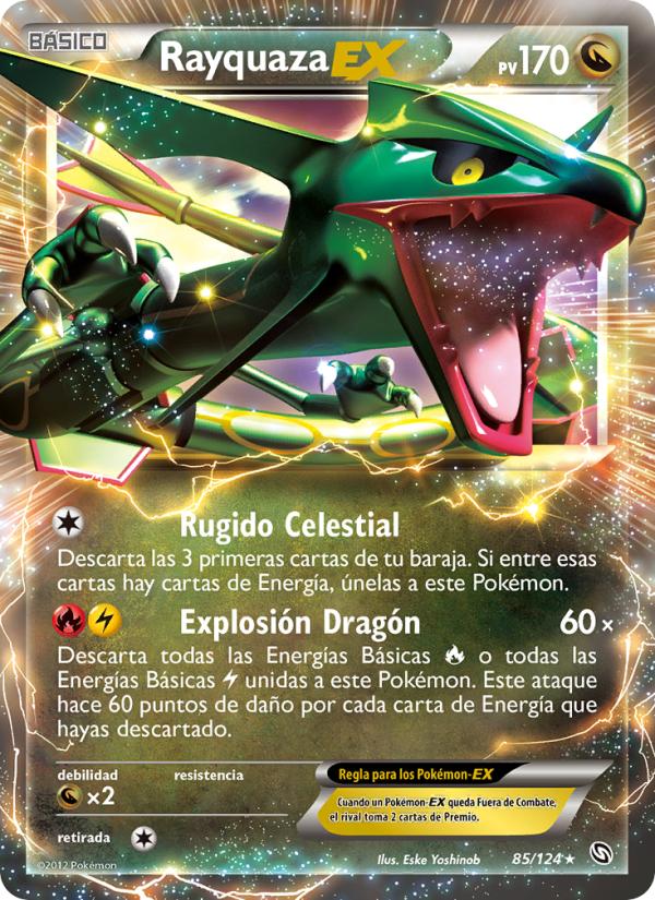 Rayquaza-EX 85 — Dragons Exalted (Spanish Pokémon TCG card)