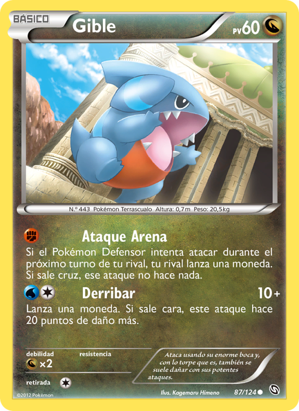 Gible 87 — Dragons Exalted (Spanish Pokémon TCG card)