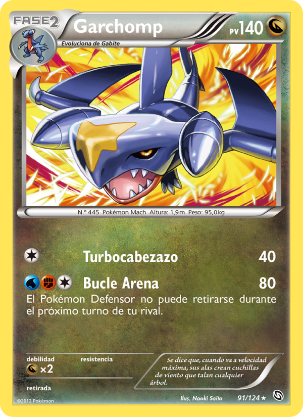 Garchomp 91 — Dragons Exalted (Spanish Pokémon TCG card)