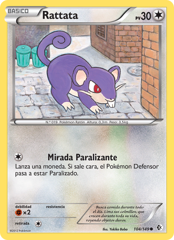 Rattata 104 — Boundaries Crossed (Spanish Pokémon TCG card)