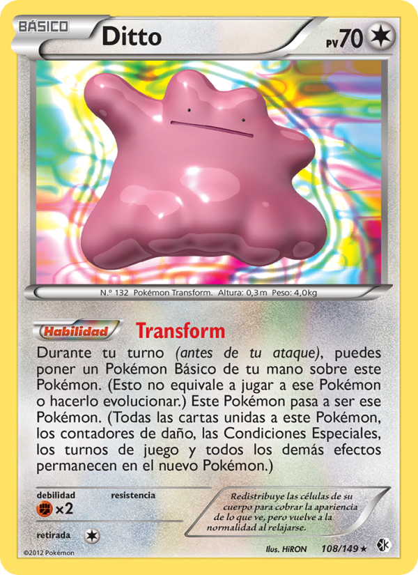 Ditto 108 — Boundaries Crossed (Spanish Pokémon TCG card)