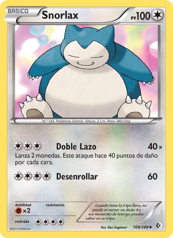 Snorlax 109 — Boundaries Crossed (Spanish Pokémon TCG card)