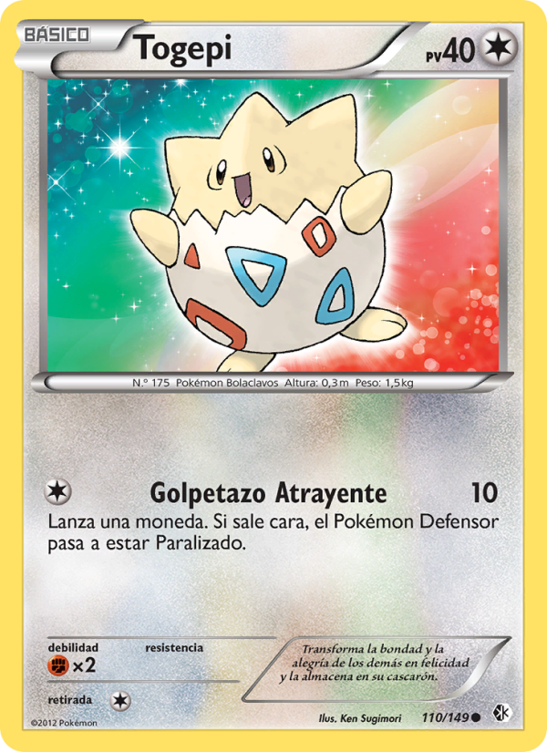 Togepi 110 — Boundaries Crossed (Spanish Pokémon TCG card)