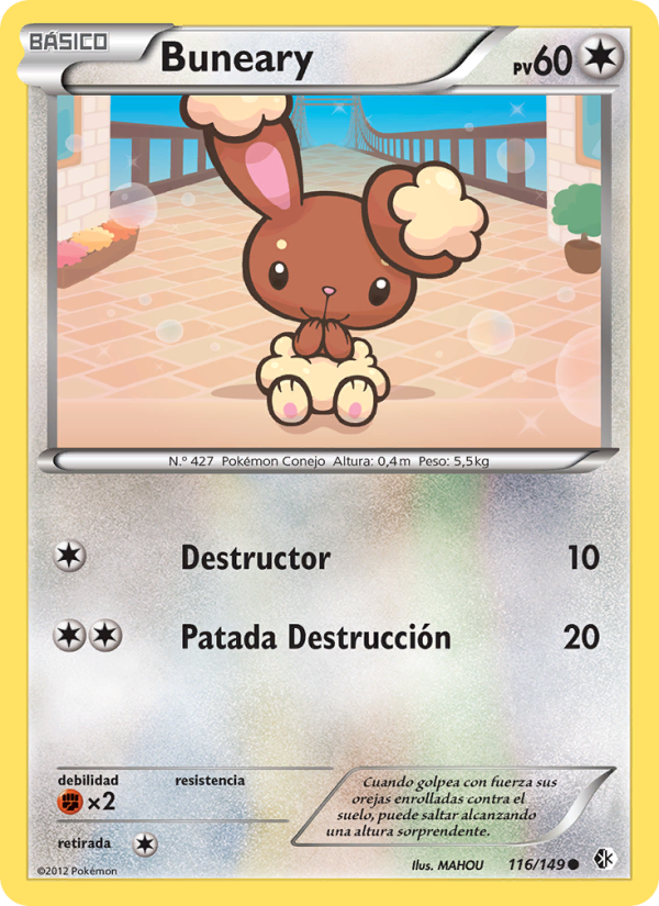 Buneary 116 — Boundaries Crossed (Spanish Pokémon TCG card)
