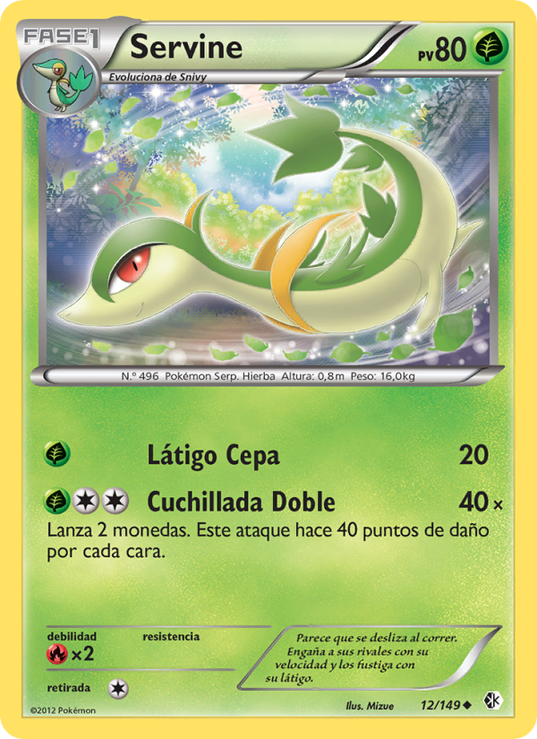 Servine 12 — Boundaries Crossed (Spanish Pokémon TCG card)