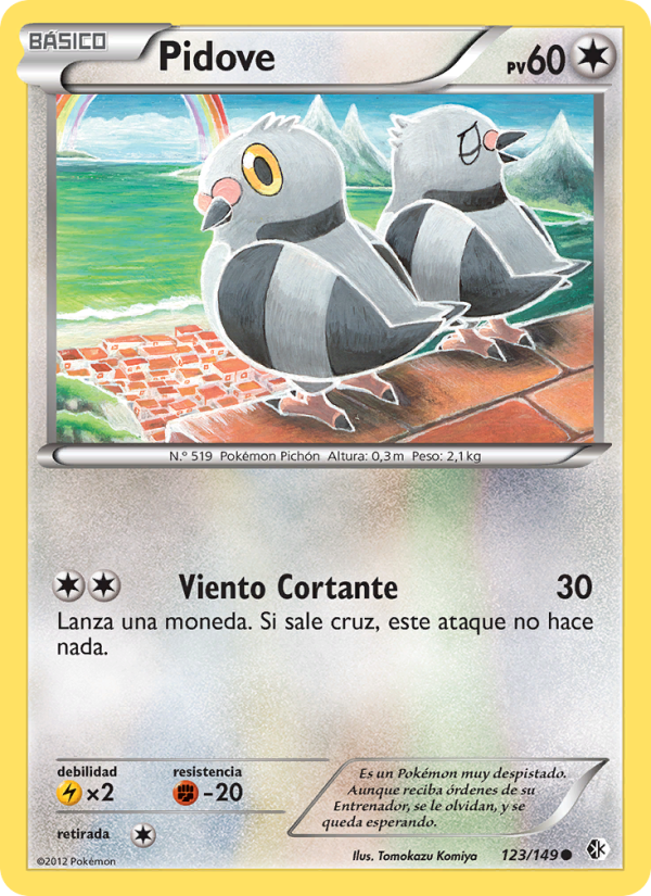 Pidove 123 — Boundaries Crossed (Spanish Pokémon TCG card)