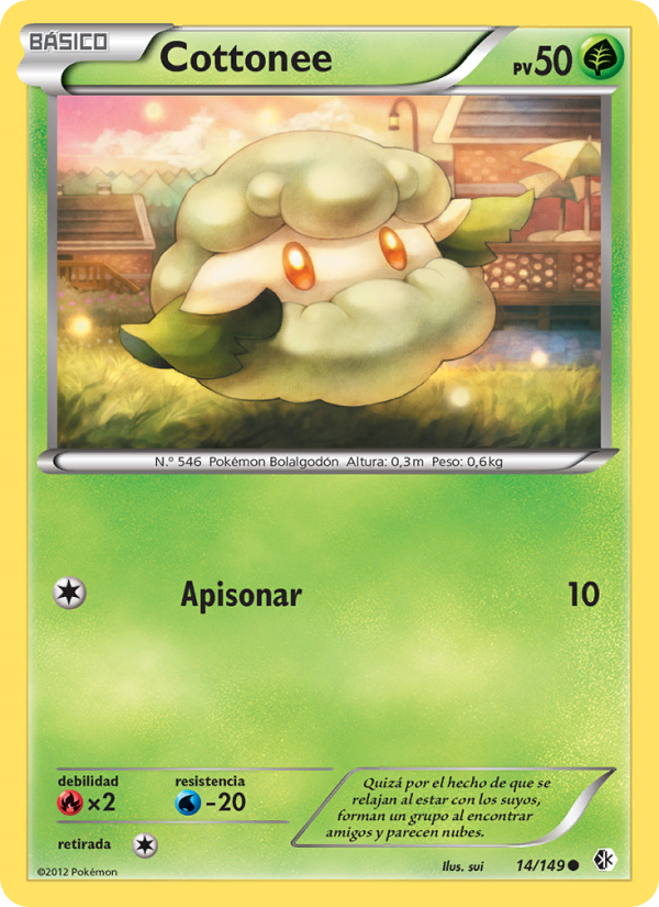 Cottonee 14 — Boundaries Crossed (Spanish Pokémon TCG card)