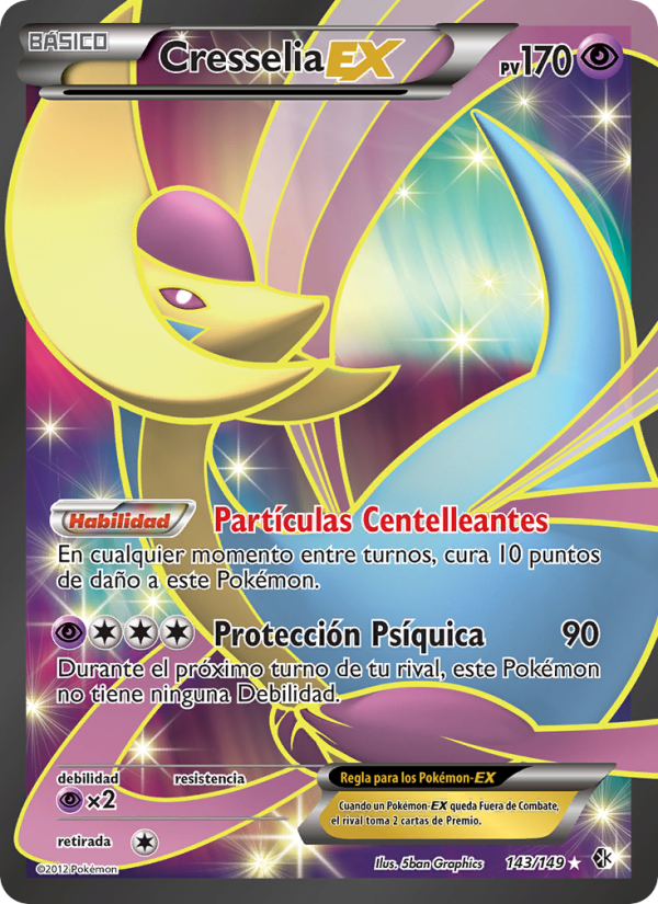 Cresselia-EX 143 — Boundaries Crossed (Spanish Pokémon TCG card)