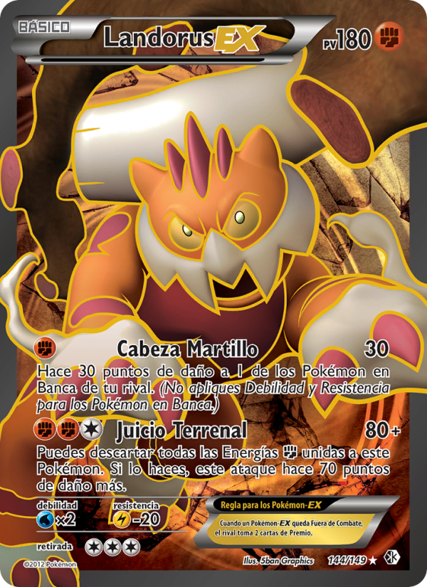 Landorus-EX 144 — Boundaries Crossed (Spanish Pokémon TCG card)