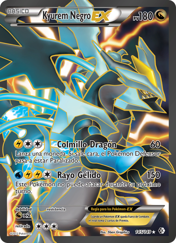 Kyurem Negro-EX 145 — Boundaries Crossed (Spanish Pokémon TCG card)