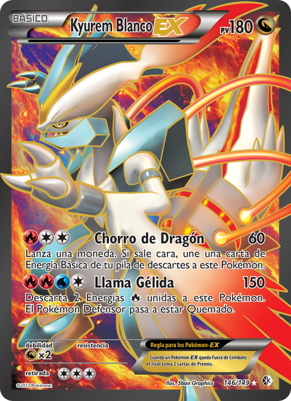 Kyurem Blanco-EX 146 — Boundaries Crossed (Spanish Pokémon TCG card)