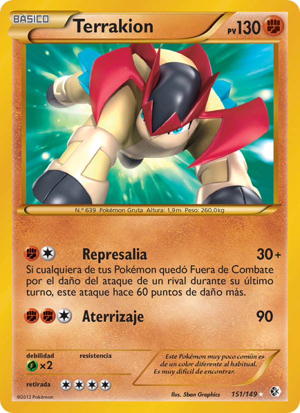 Terrakion 151 — Boundaries Crossed (Spanish Pokémon TCG card)