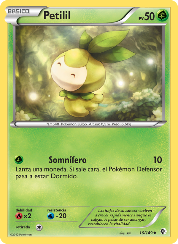 Petilil 16 — Boundaries Crossed (Spanish Pokémon TCG card)