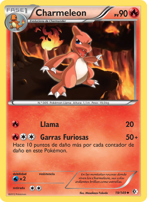 Charmeleon 19 — Boundaries Crossed (Spanish Pokémon TCG card)