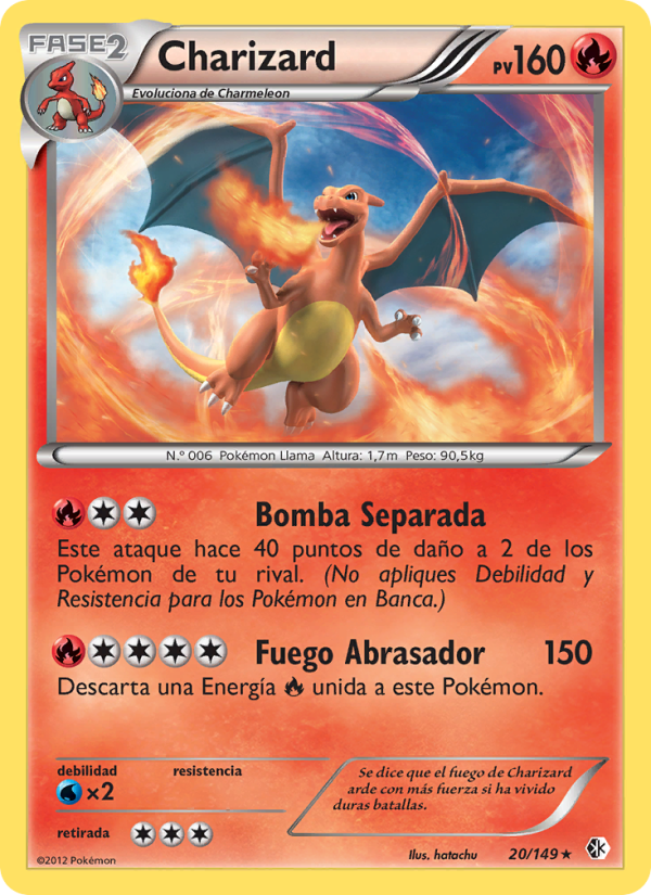 Charizard 20 — Boundaries Crossed (Spanish Pokémon TCG card)