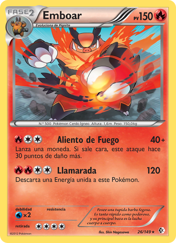 Emboar 26 — Boundaries Crossed (Spanish Pokémon TCG card)