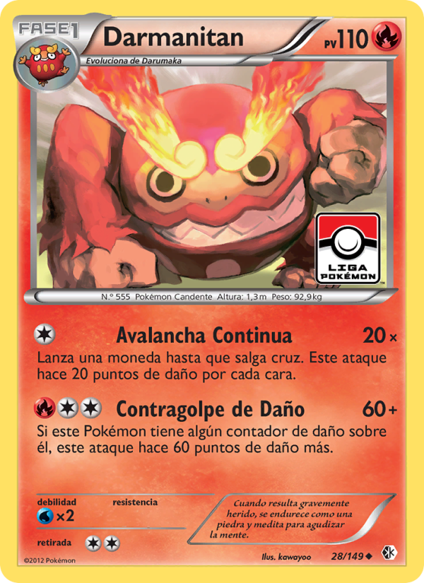 Darmanitan 28 — Boundaries Crossed (Spanish Pokémon TCG card)