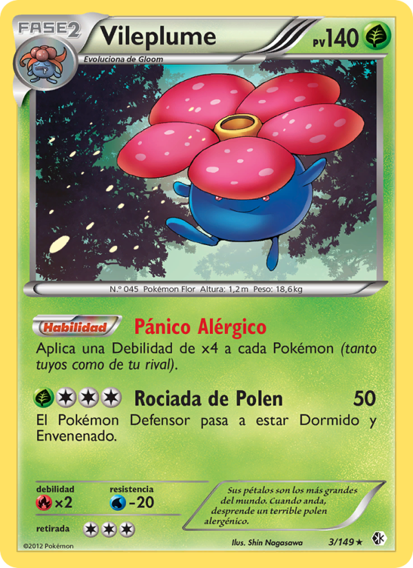 Vileplume 3 — Boundaries Crossed (Spanish Pokémon TCG card)
