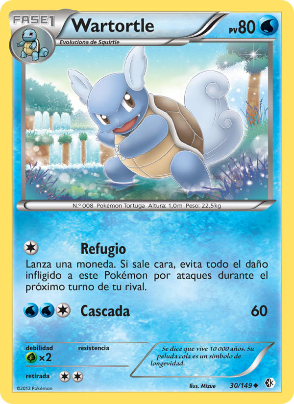 Wartortle 30 — Boundaries Crossed (Spanish Pokémon TCG card)