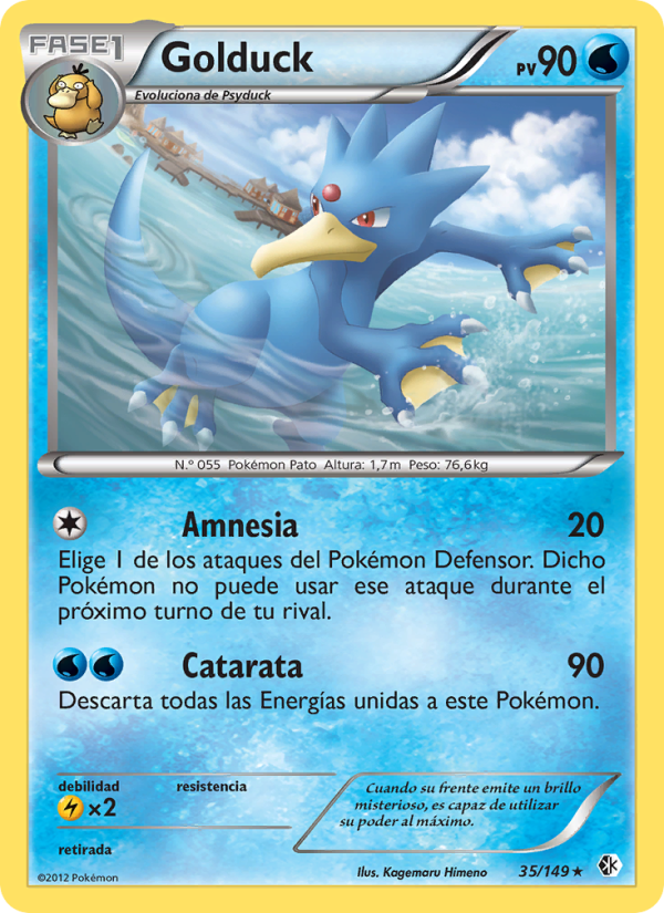 Golduck 35 — Boundaries Crossed (Spanish Pokémon TCG card)