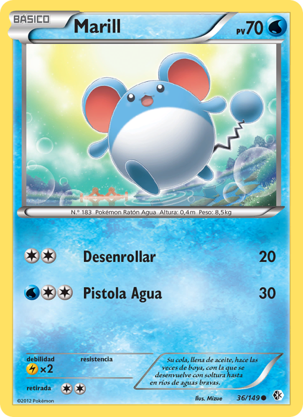 Marill 36 — Boundaries Crossed (Spanish Pokémon TCG card)