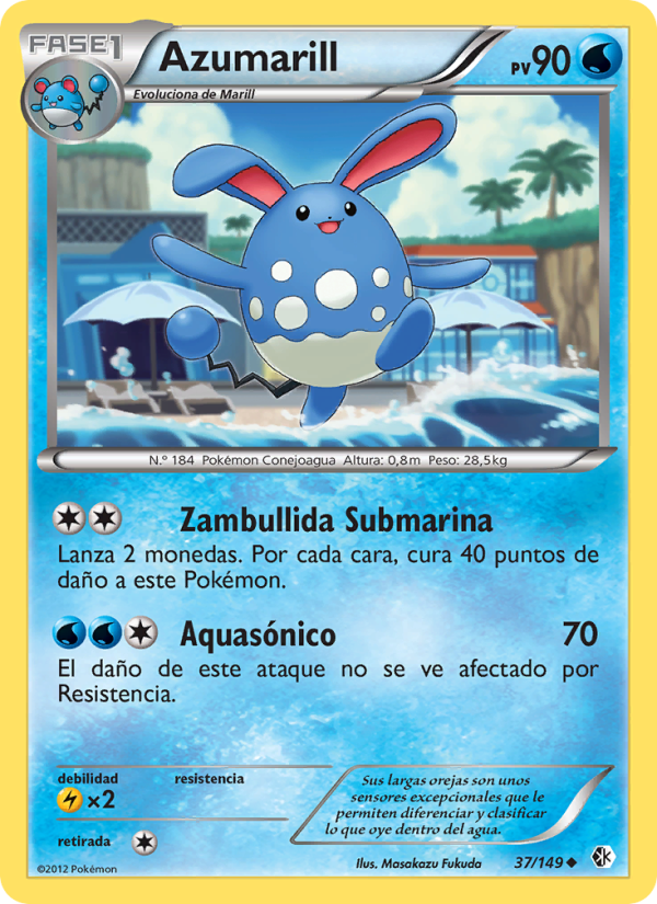 Azumarill 37 — Boundaries Crossed (Spanish Pokémon TCG card)