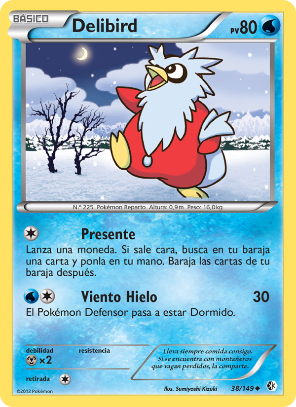 Delibird 38 — Boundaries Crossed (Spanish Pokémon TCG card)
