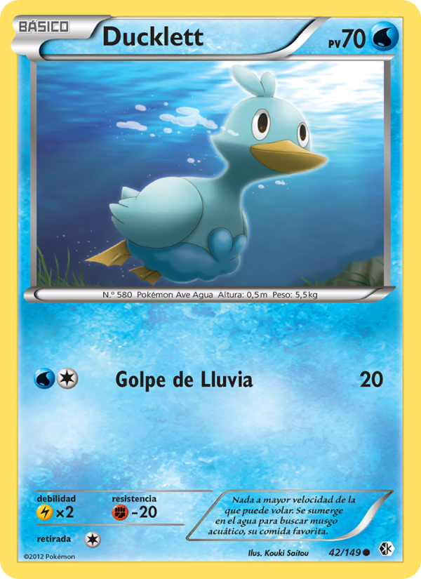 Ducklett 42 — Boundaries Crossed (Spanish Pokémon TCG card)