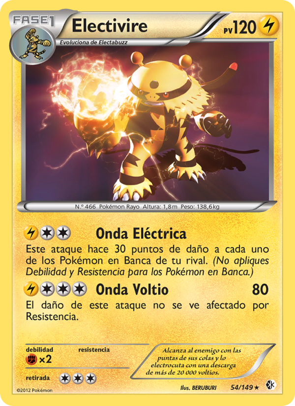 Electivire 54 — Boundaries Crossed (Spanish Pokémon TCG card)