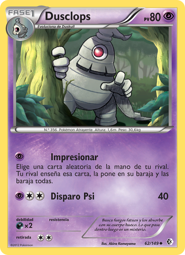 Dusclops 62 — Boundaries Crossed (Spanish Pokémon TCG card)