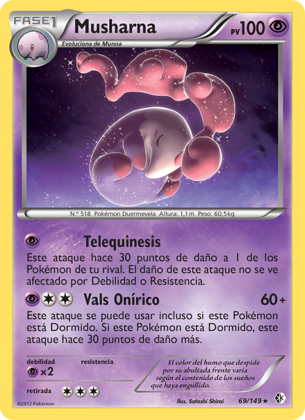 Musharna 69 — Boundaries Crossed (Spanish Pokémon TCG card)