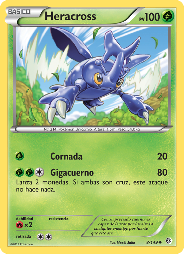 Heracross 8 — Boundaries Crossed (Spanish Pokémon TCG card)