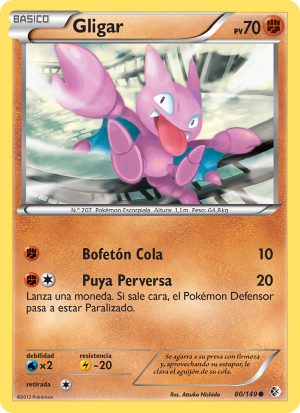 Gligar 80 — Boundaries Crossed (Spanish Pokémon TCG card)
