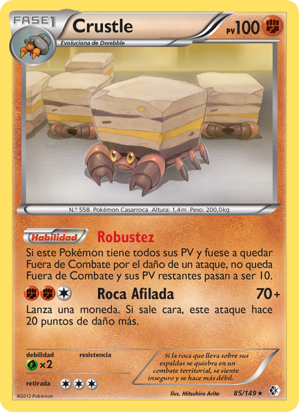 Crustle 85 — Boundaries Crossed (Spanish Pokémon TCG card)